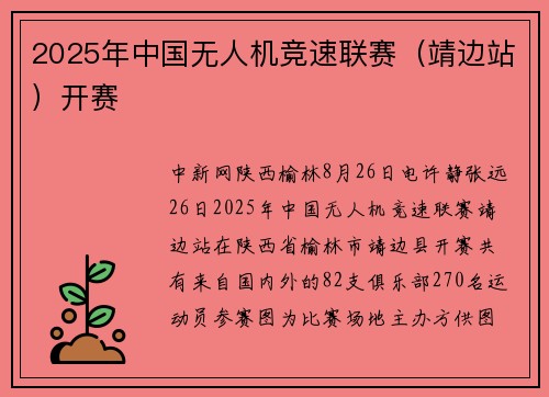2025年中国无人机竞速联赛（靖边站）开赛